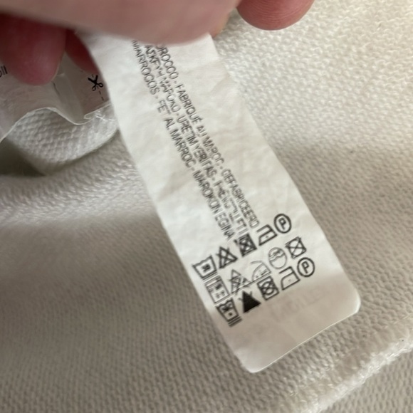 Zara NY Varsity Sweat Shorts White Navy Blue Elastic Waistband High Waist Size L - Picture 8 of 11